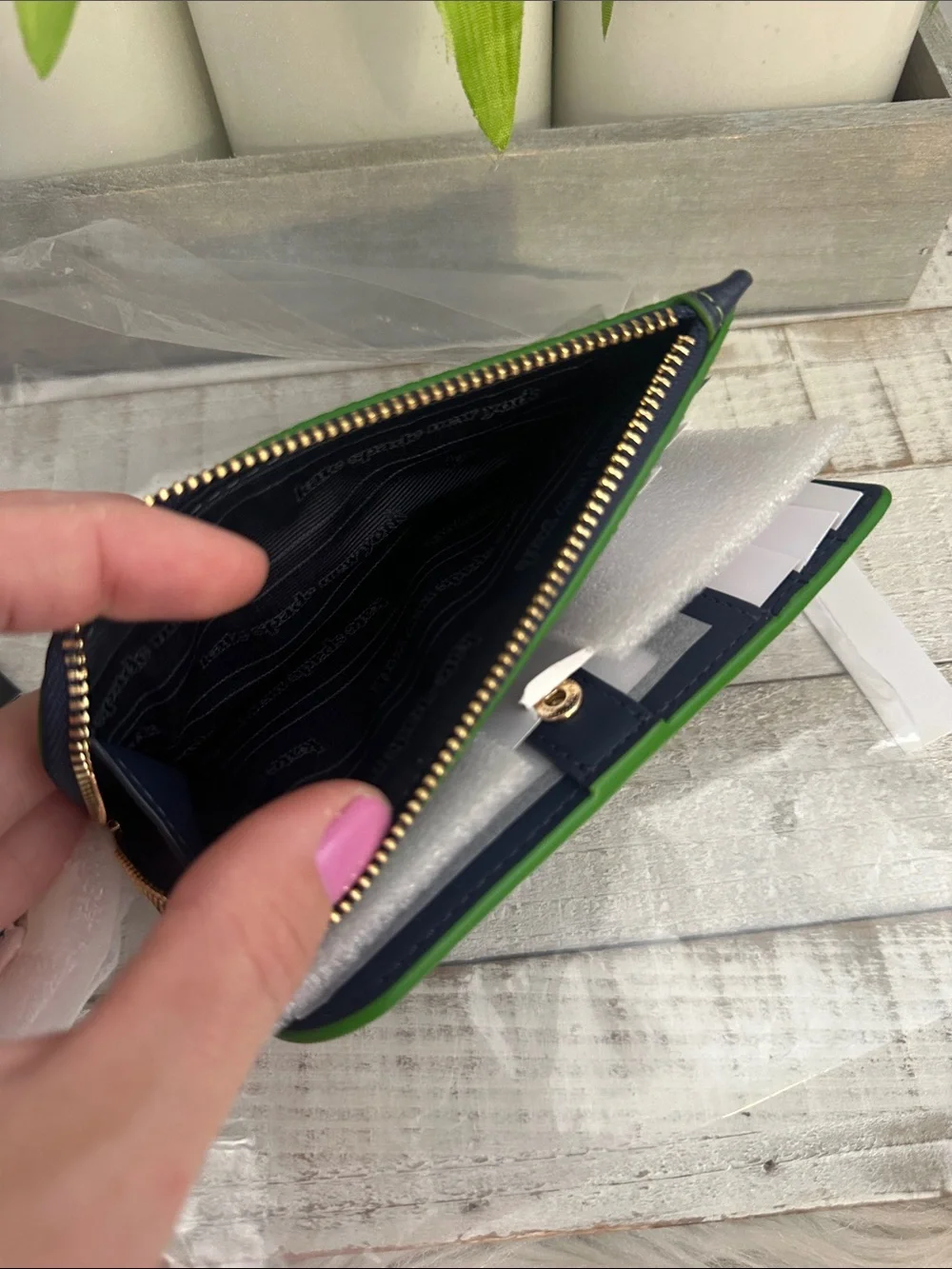 Nwt Kate spade in the garden small slim bifold wallet